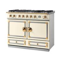 La Cornue - Freestanding Double Oven Dual Fuel Convection Range - Ivory With Stainless Steel Trim - Front_Zoom