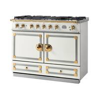 La Cornue - Freestanding Double Oven Dual Fuel Convection Range - Pure White With Stainless Steel Trim - Front_Zoom