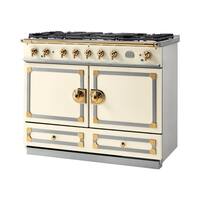 La Cornue - Freestanding Double Oven Dual Fuel Convection Range - Blanc With Stainless Steel Trim - Front_Zoom