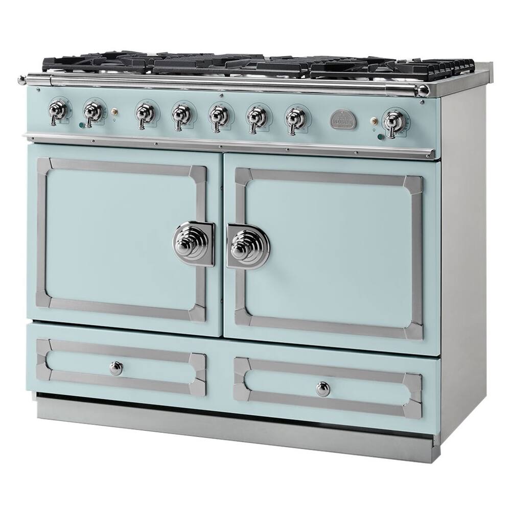 La Cornue - Freestanding Double Oven Dual Fuel Convection Range - Roquefort With Stainless Steel Trim - Front_Zoom