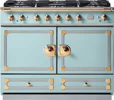 La Cornue - Freestanding Double Oven Dual Fuel Convection Range - Roquefort With Stainless Steel Trim - Front_Zoom