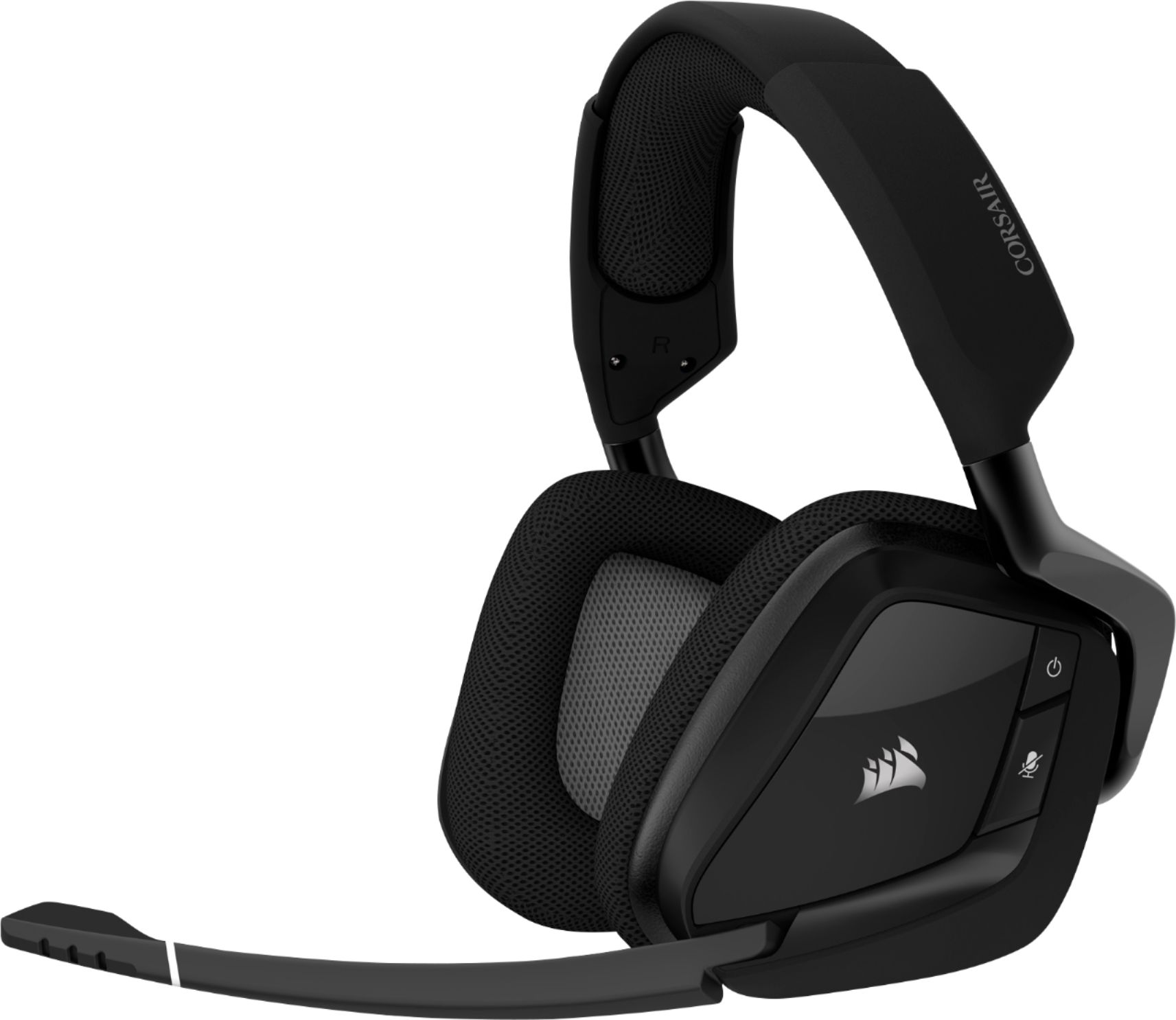 Angle View: CORSAIR - VOID RGB ELITE Wireless Gaming Headset for PC, PS5, PS4 - Carbon