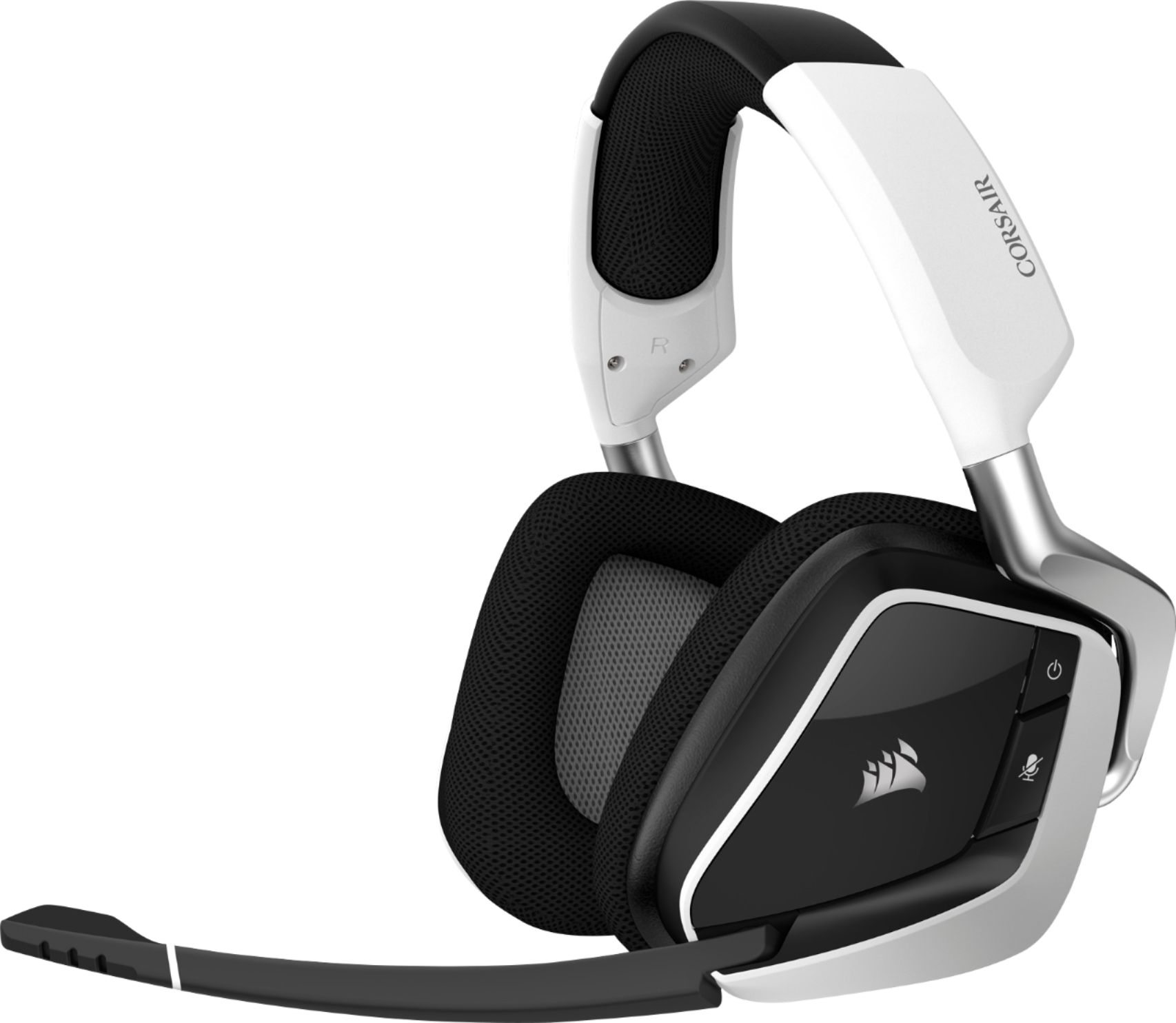 Angle View: CORSAIR - VOID RGB ELITE Wireless 7.1 Surround Sound Gaming Headset for PC, PS5, PS4 - White