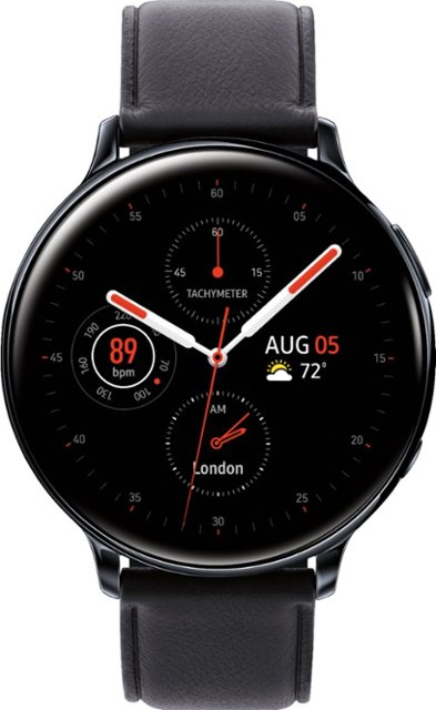 Front Zoom. Samsung - Galaxy Watch Active2 Smartwatch 44mm Stainless Steel LTE (Unlocked) - Black.