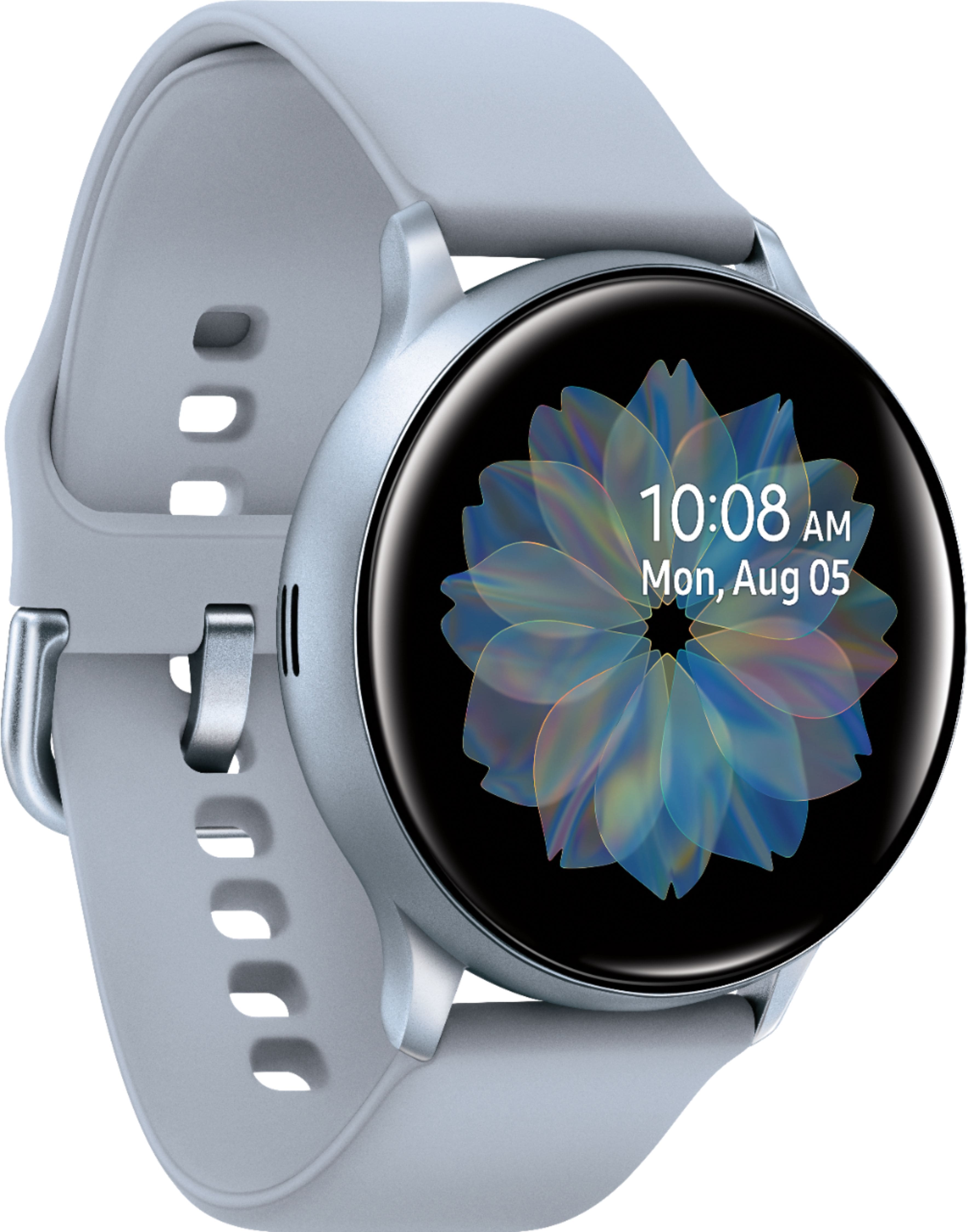 Angle. Samsung - Galaxy Watch Active2 Smartwatch 40mm Aluminum - Cloud Silver.