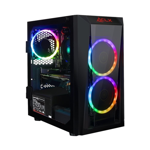 CLX SET Gaming Desktop - AMD Ryzen 5 3400G - 16GB Memory - AMD Radeon RX 580 - 960GB Solid State Drive - Black/RGB