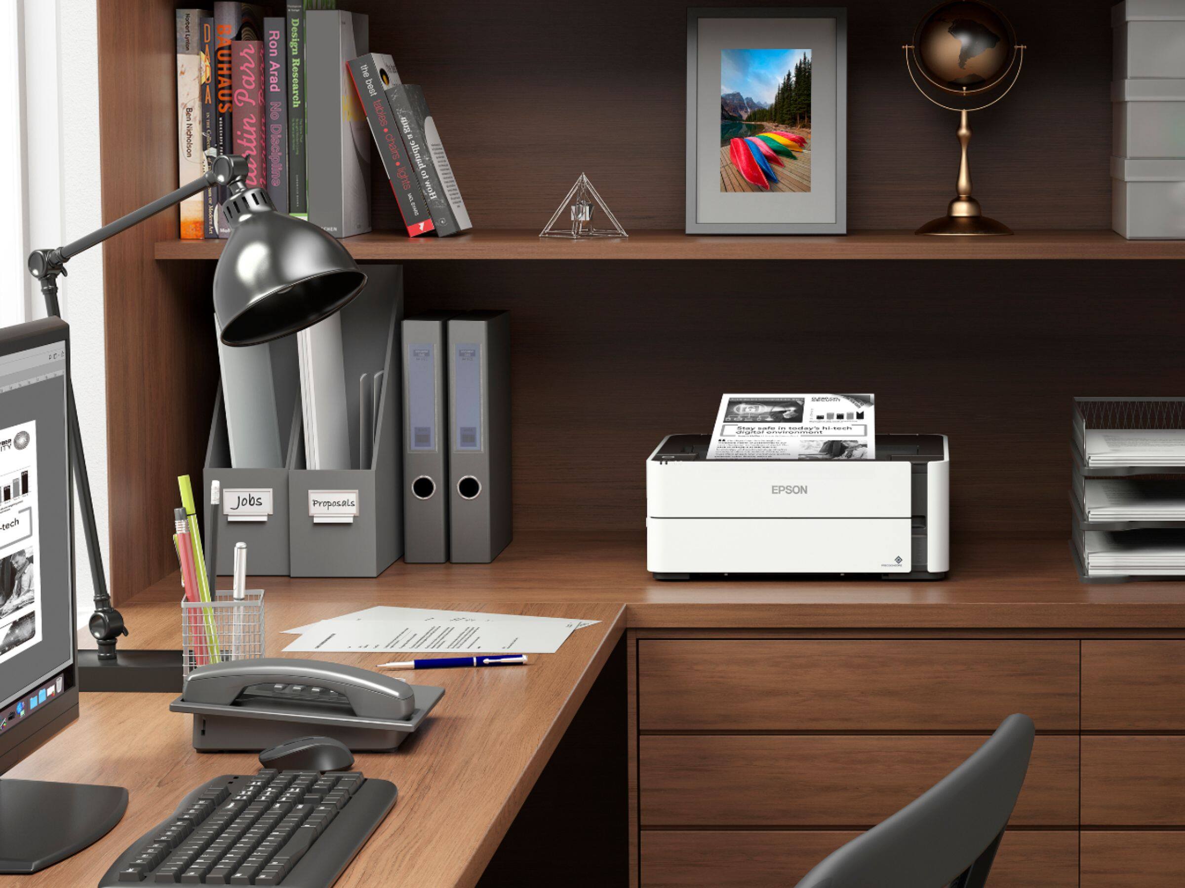 Alt View 19. Epson - EcoTank ET-M1170 Wireless Monochrome SuperTank Printer - White.