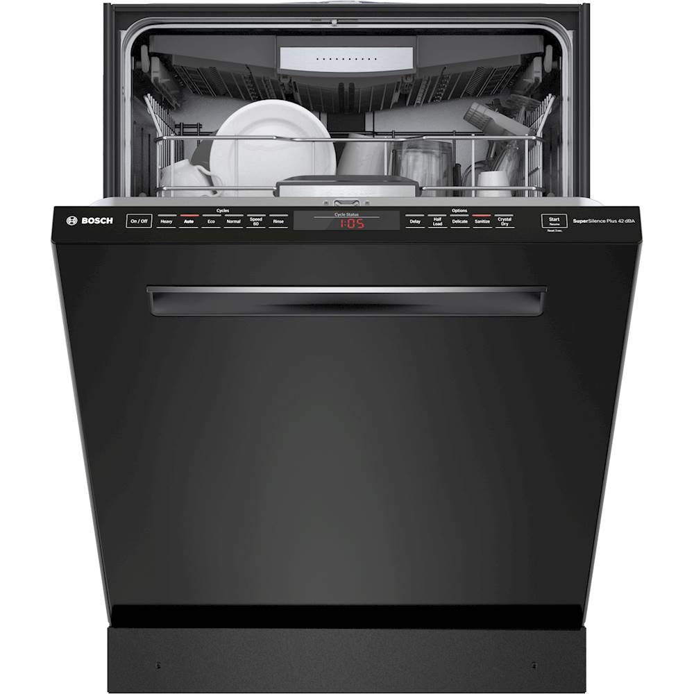 Best Buy: Bosch 800 Series 24" Top Control Built-In Dishwasher with Bosch Black Stainless Steel Dishwasher 800 Series