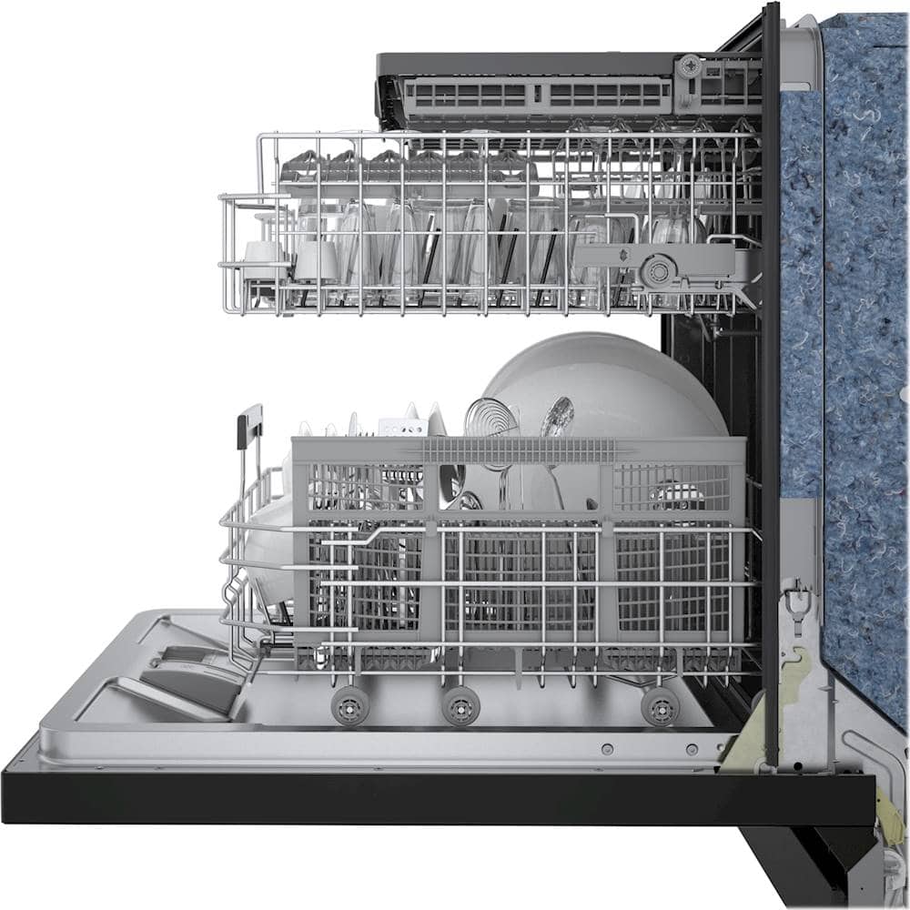 Alt View 13. Bosch - 800 Series 24" Top Control Built-In Dishwasher with Stainless Steel Tub, 3rd Rack, 42 dBa - Black.