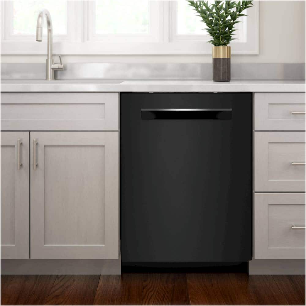 Alt View 27. Bosch - 800 Series 24" Top Control Built-In Dishwasher with Stainless Steel Tub, 3rd Rack, 42 dBa - Black.