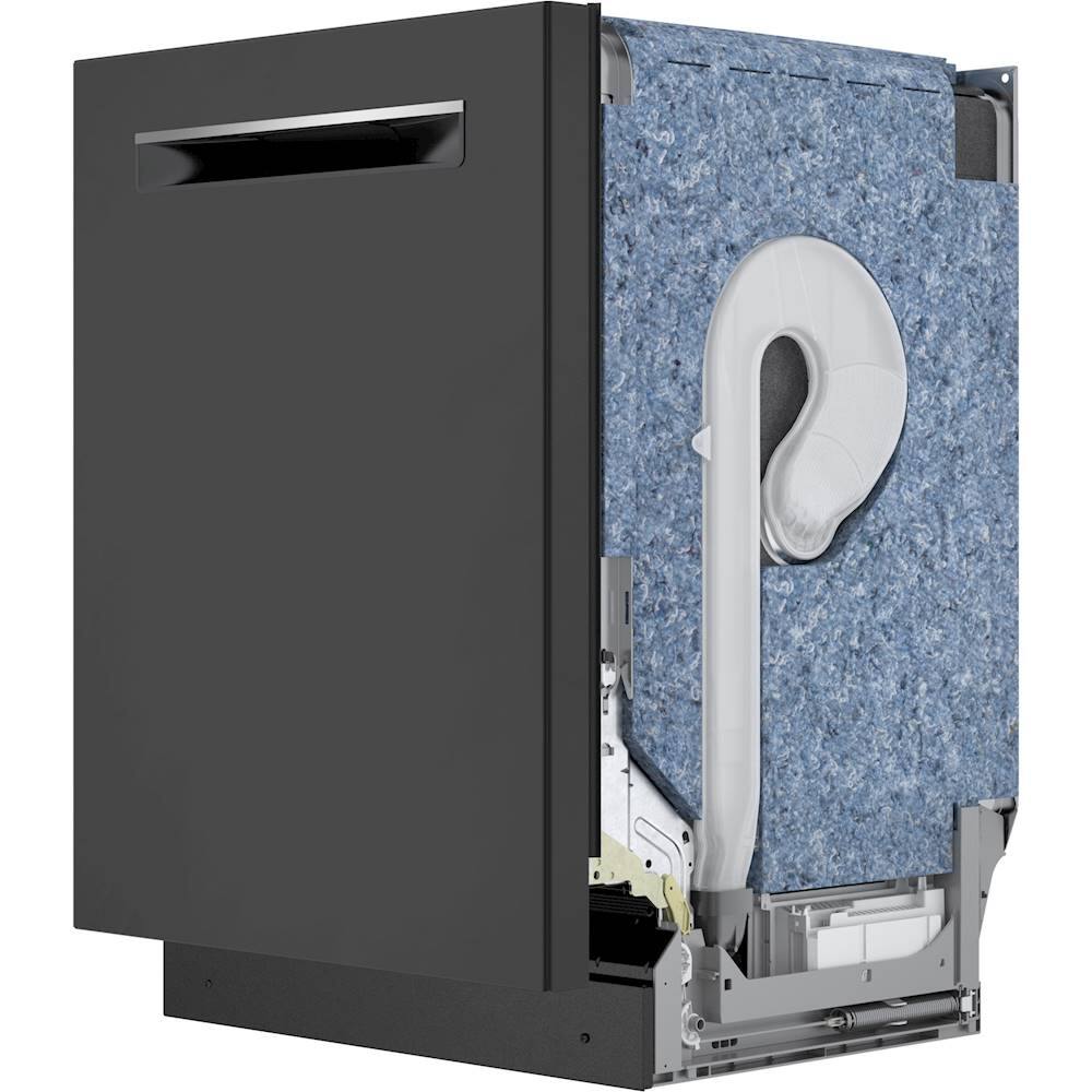 Left. Bosch - 800 Series 24" Top Control Built-In Dishwasher with Stainless Steel Tub, 3rd Rack, 42 dBa - Black.