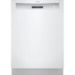 Bosch - 800 Series 24" Front Control Built-In Dishwasher with CrystalDry, Stainless Steel Tub, 3rd Rack, 42 dBa - White - Front_Standard