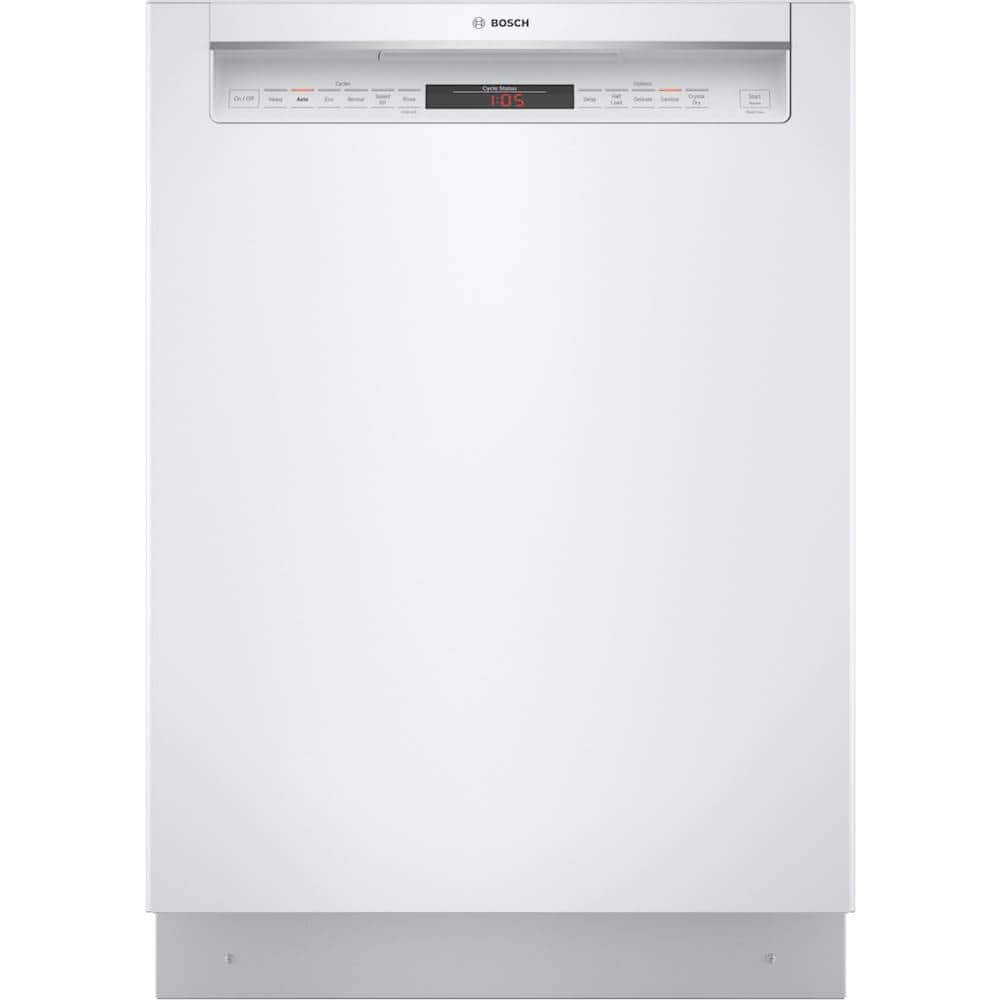 Front. Bosch - 800 Series 24" Front Control Built-In Dishwasher with CrystalDry, Stainless Steel Tub, 3rd Rack, 42 dBa - White.