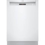 Front Zoom. Bosch - 800 Series 24" Front Control Built-In Dishwasher with CrystalDry, Stainless Steel Tub, 3rd Rack, 42 dBa - White.