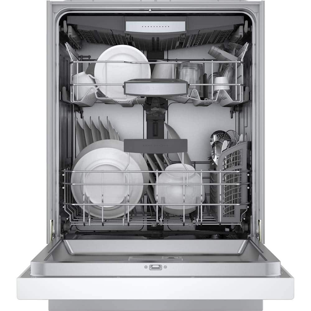 Alt View 22. Bosch - 800 Series 24" Front Control Built-In Dishwasher with CrystalDry, Stainless Steel Tub, 3rd Rack, 42 dBa - White.
