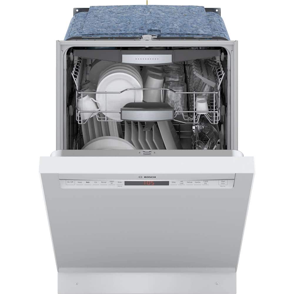 Alt View 23. Bosch - 800 Series 24" Front Control Built-In Dishwasher with CrystalDry, Stainless Steel Tub, 3rd Rack, 42 dBa - White.
