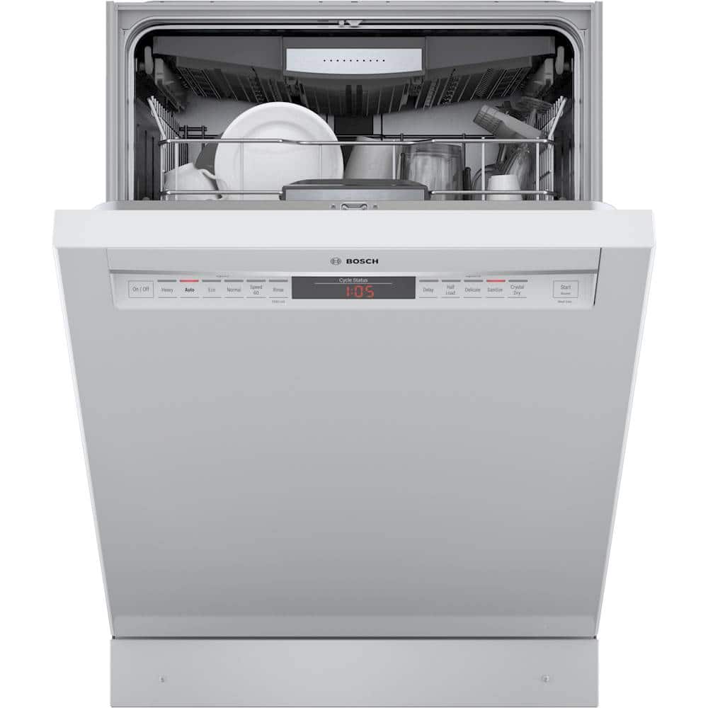 Alt View 24. Bosch - 800 Series 24" Front Control Built-In Dishwasher with CrystalDry, Stainless Steel Tub, 3rd Rack, 42 dBa - White.