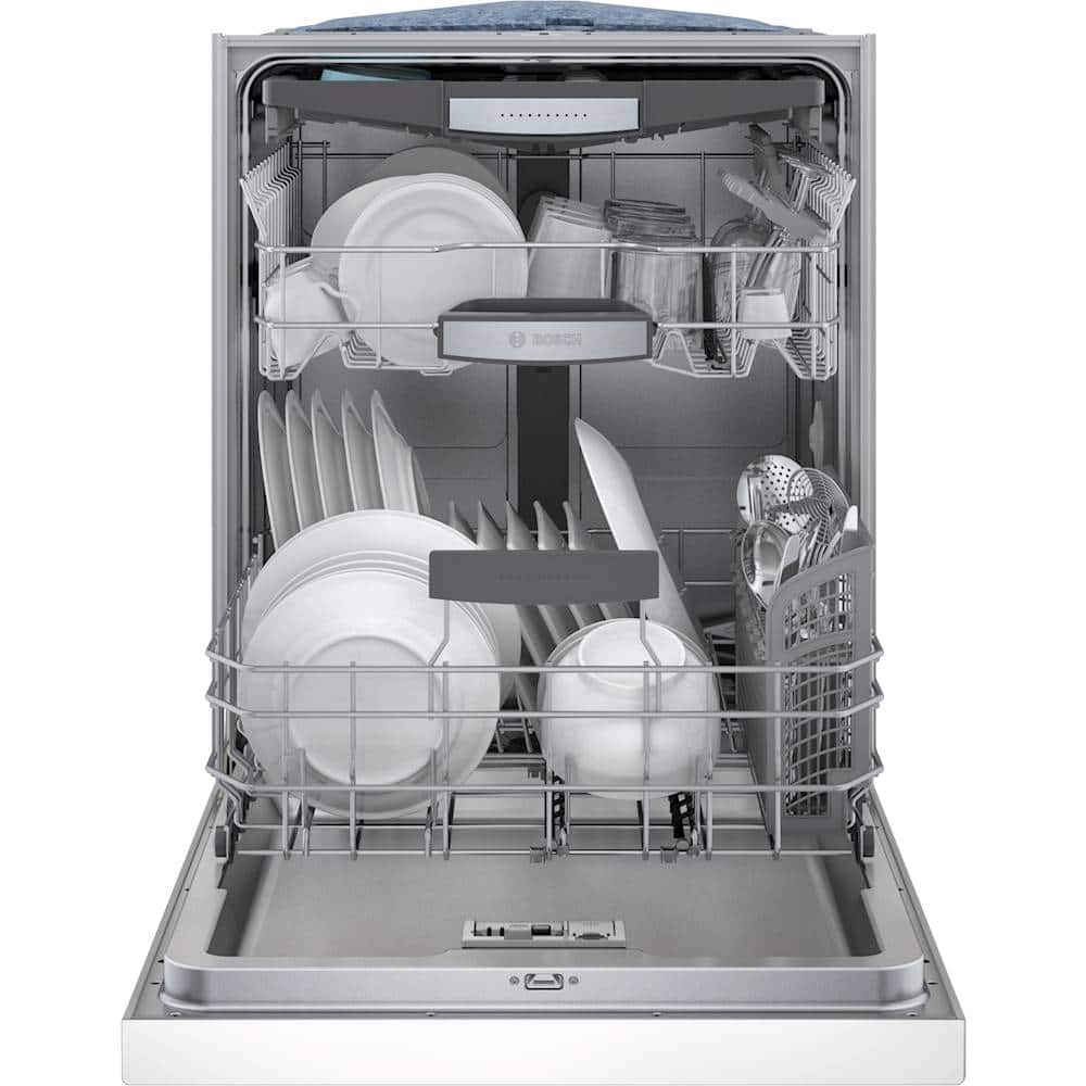 Alt View 25. Bosch - 800 Series 24" Front Control Built-In Dishwasher with CrystalDry, Stainless Steel Tub, 3rd Rack, 42 dBa - White.
