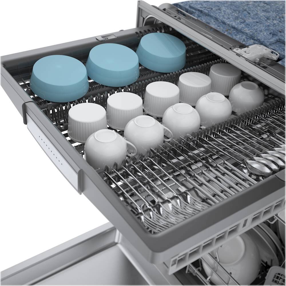 Alt View 26. Bosch - 800 Series 24" Front Control Built-In Dishwasher with CrystalDry, Stainless Steel Tub, 3rd Rack, 42 dBa - White.