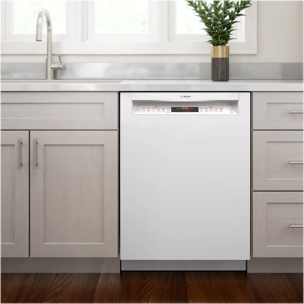 Alt View 28. Bosch - 800 Series 24" Front Control Built-In Dishwasher with CrystalDry, Stainless Steel Tub, 3rd Rack, 42 dBa - White.