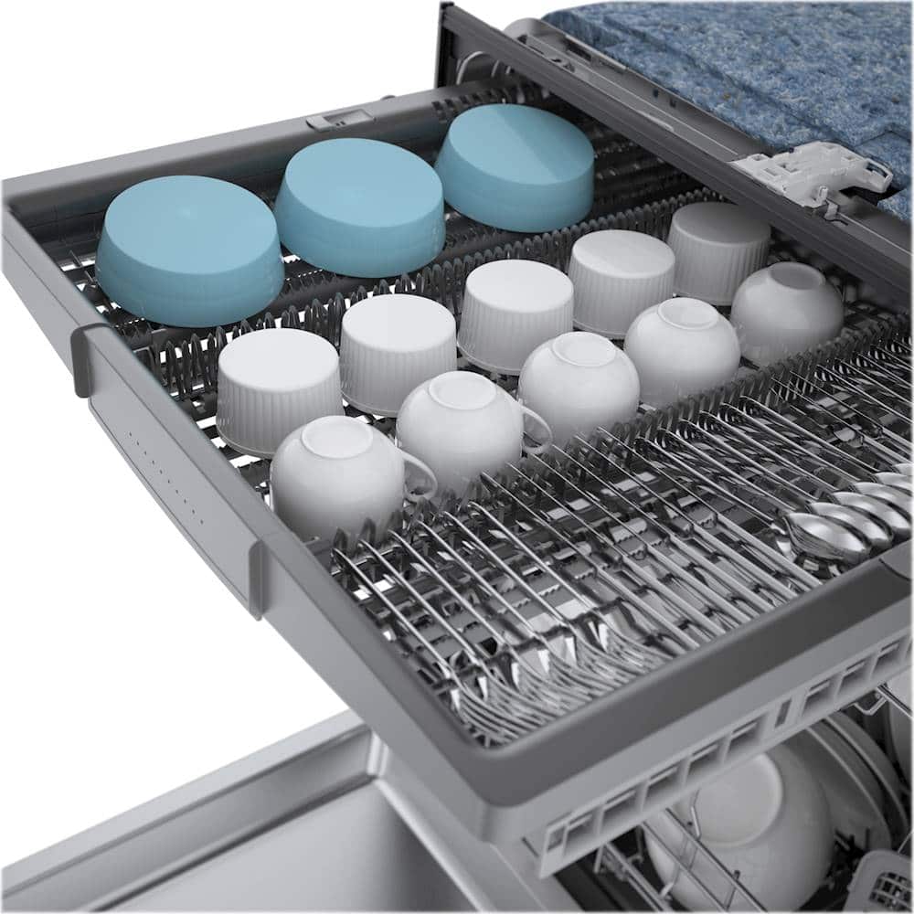 Alt View 26. Bosch - 500 Series 24" Top Control Stainless Steel Tub Built-In Dishwasher with 3rd Rack and RackMatic, 44 dBa - Black.