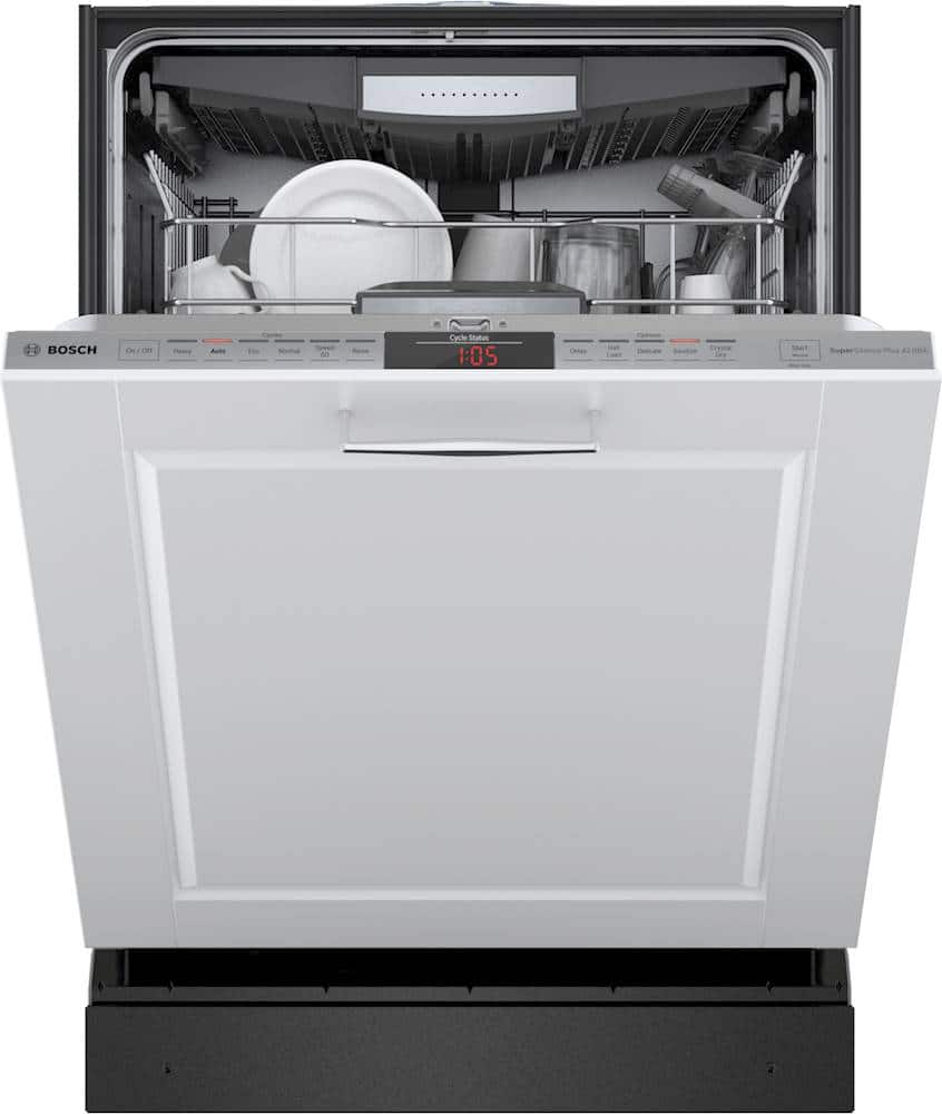 Alt View 11. Bosch - 800 Series 24" Top Control Built-In Stainless Steel Tub Dishwasher with 3rd Rack and CrystalDry, 42 dBa - Custom Panel Ready.