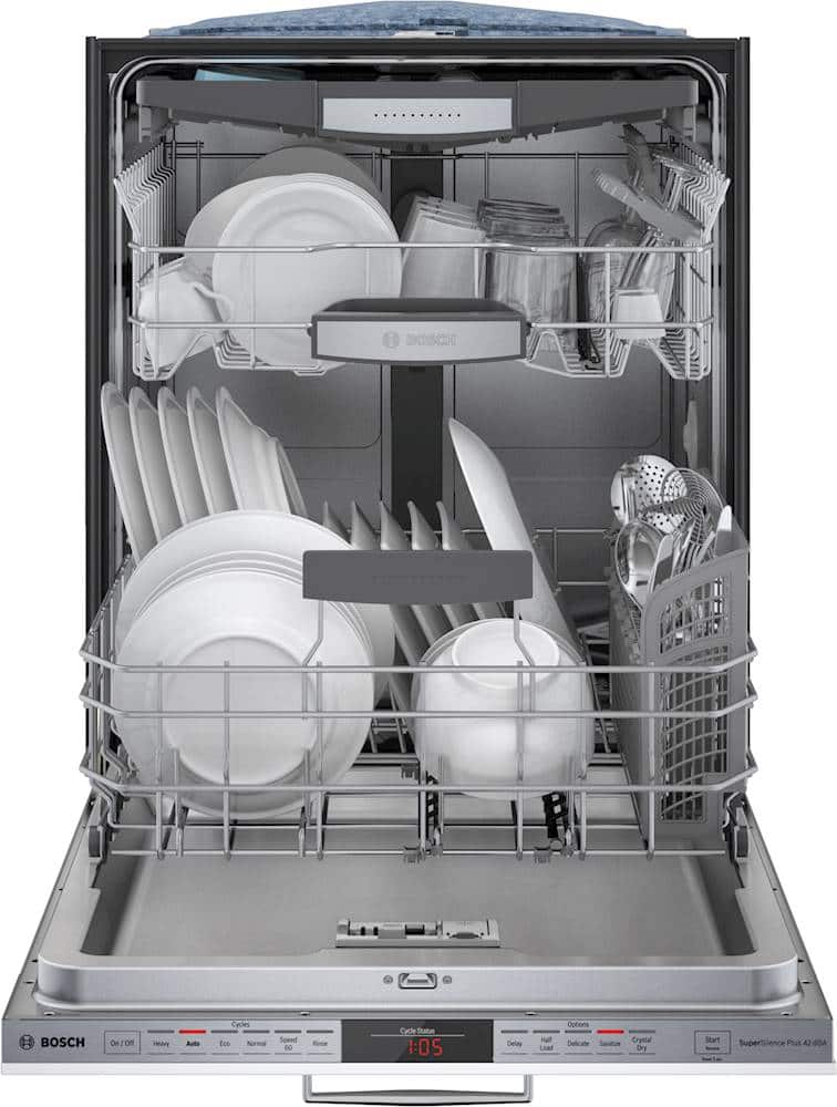 Alt View 13. Bosch - 800 Series 24" Top Control Built-In Stainless Steel Tub Dishwasher with 3rd Rack and CrystalDry, 42 dBa - Custom Panel Ready.