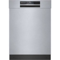Bosch - 800 Series 24" Top Control Built-In Dishwasher with CrystalDry, Stainless Steel Tub, 3rd Rack, 42 dBa - Stainless Steel - Front_Zoom