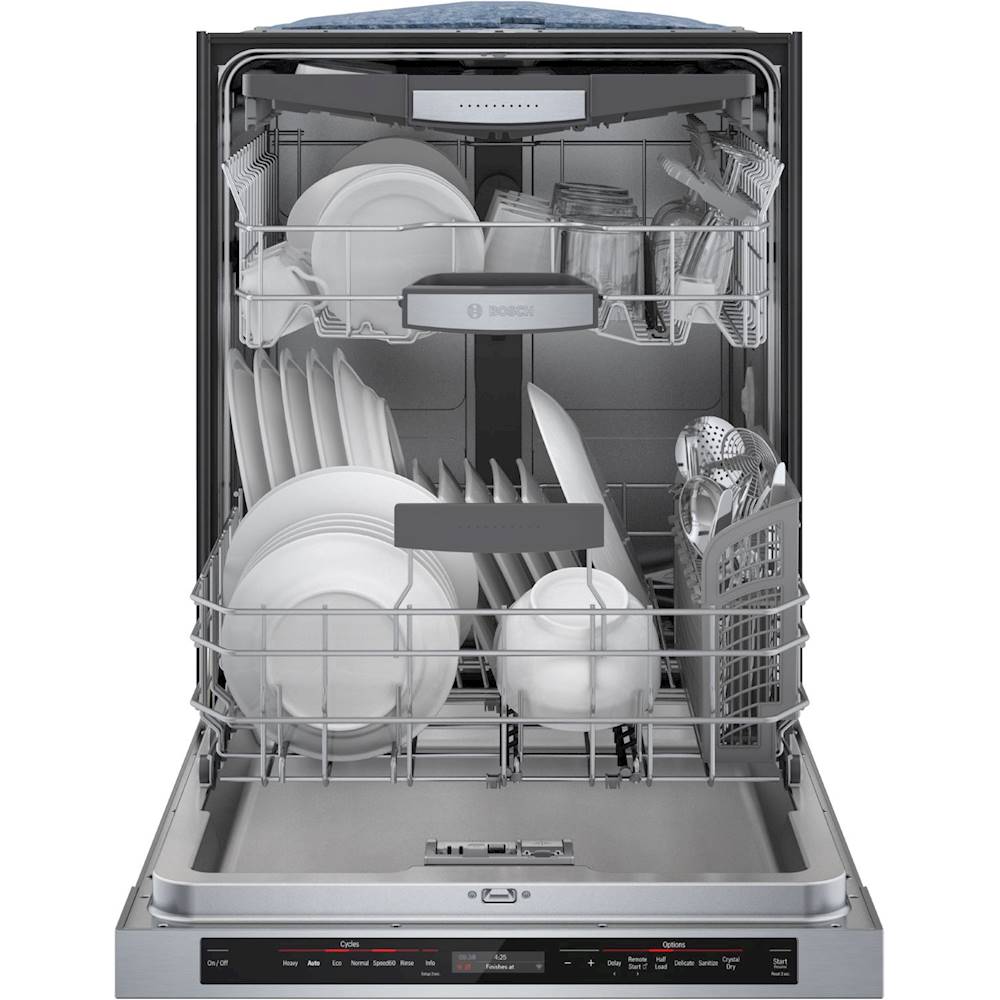 Bosch 800 Series 24" Top Control Built-In Dishwasher with CrystalDry, Stainless Steel Tub, 3rd 42 dBa Stainless Steel SHEM78ZH5N - Best Buy