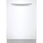 Bosch - 500 Series 24" Top Control Built-In Dishwasher with Stainless Steel Tub, 3rd Rack, 44 dBa - White - Front_Standard
