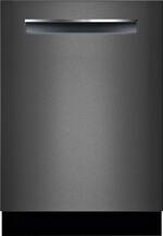 Bosch - 800 Series 24" Top Control Built-In Dishwasher with CrystalDry, Stainless Steel Tub, 3rd Rack, 42 dBa - Black stainless steel - Front_Standard