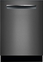 Bosch - 800 Series 24" Top Control Built-In Dishwasher with CrystalDry, Stainless Steel Tub, 3rd Rack, 42 dBa - Black stainless steel - Front_Zoom