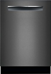 Bosch - 800 Series 24" Top Control Built-In Dishwasher with CrystalDry, Stainless Steel Tub, 3rd Rack, 42 dBa - Black Stainless Steel - Front_Zoom