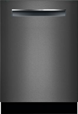 Bosch - 800 Series 24" Top Control Built-In Stainless Steel Tub Dishwasher with 3rd Rack and CrystalDry, 42 dBa - Black Stainless Steel