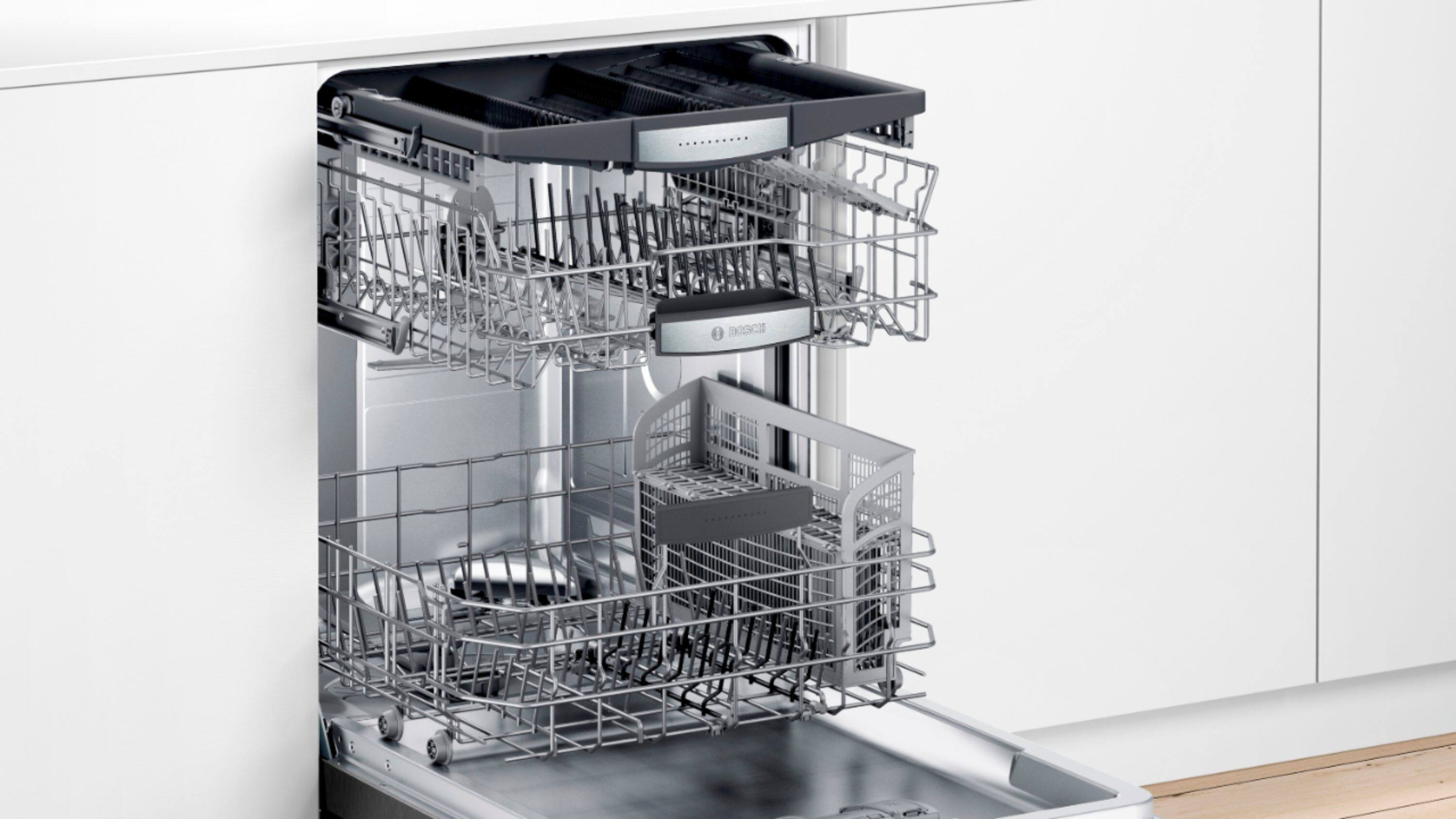 Alt View 21. Bosch - 800 Series 24" Top Control Built-In Stainless Steel Tub Dishwasher with 3rd Rack and CrystalDry, 42 dBa - Black stainless steel.