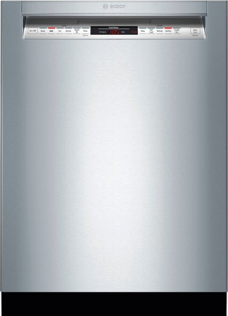 Bosch – 800 Series 24″ Front Control Built-In Dishwasher with CrystalDry Tub, 3rd Rack, 42 dBa – Stainless steel