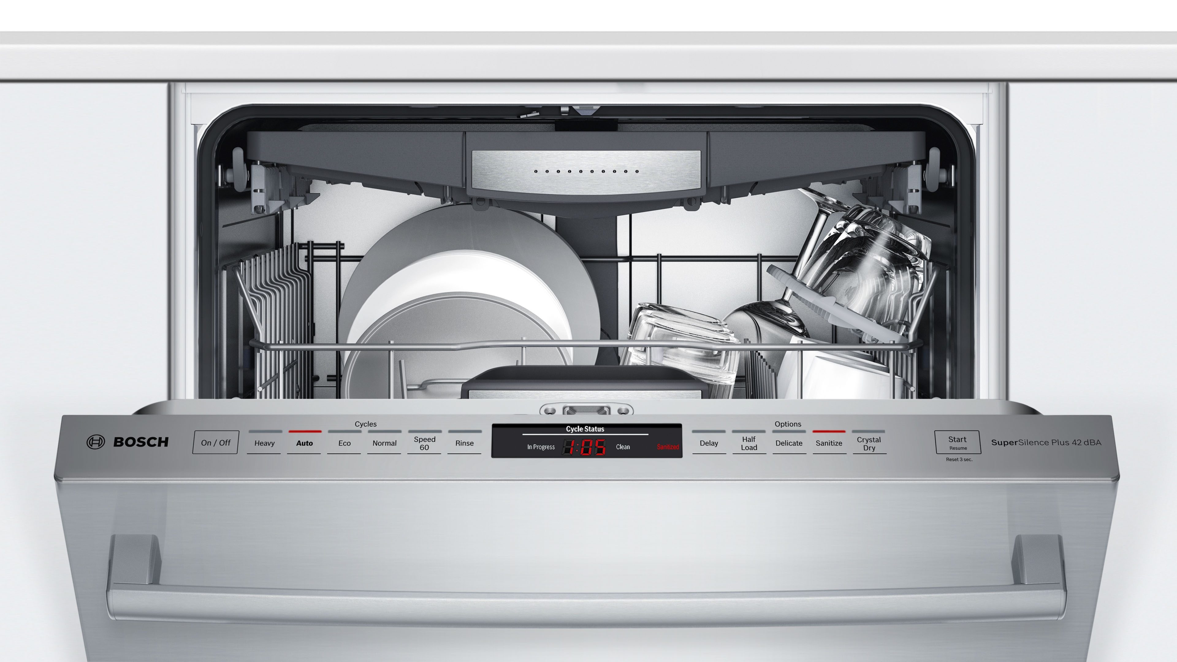 Bosch 800 Series Top Control 24-in Smart Built-In Dishwasher With Third  Rack (Stainless Steel) ENERGY STAR, 42-dBA in the Built-In Dishwashers  department at