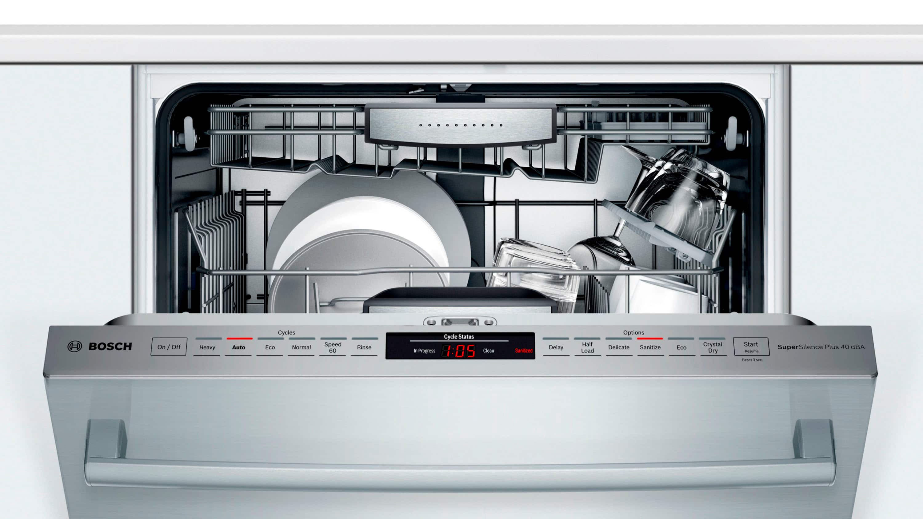 Alt View 11. Bosch - 800 Series 24" Top Control Built-In Stainless Steel Tub Dishwasher with 3rd Rack and CrystalDry, 40 dBa - Stainless steel.