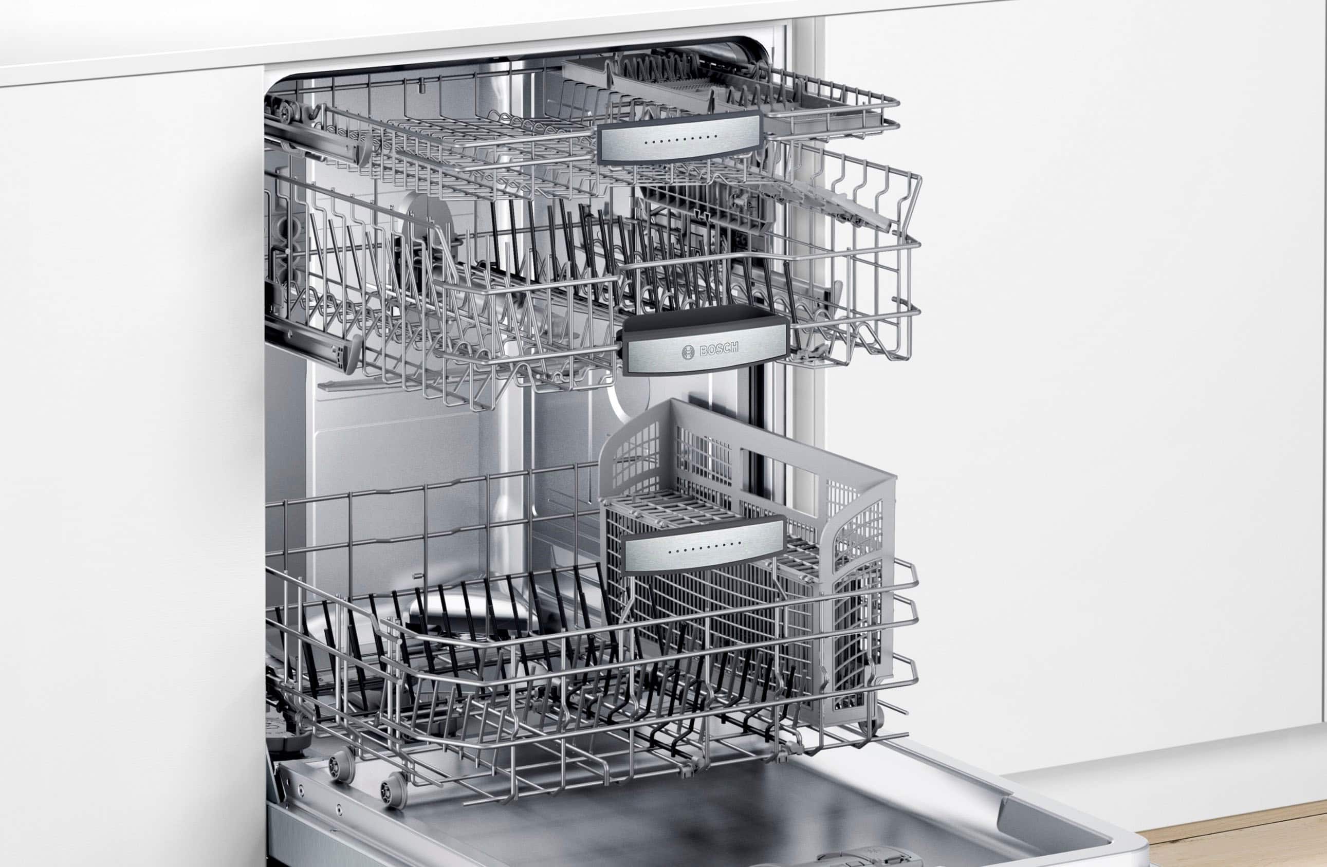 Alt View 21. Bosch - 800 Series 24" Top Control Built-In Stainless Steel Tub Dishwasher with 3rd Rack and CrystalDry, 40 dBa - Stainless steel.