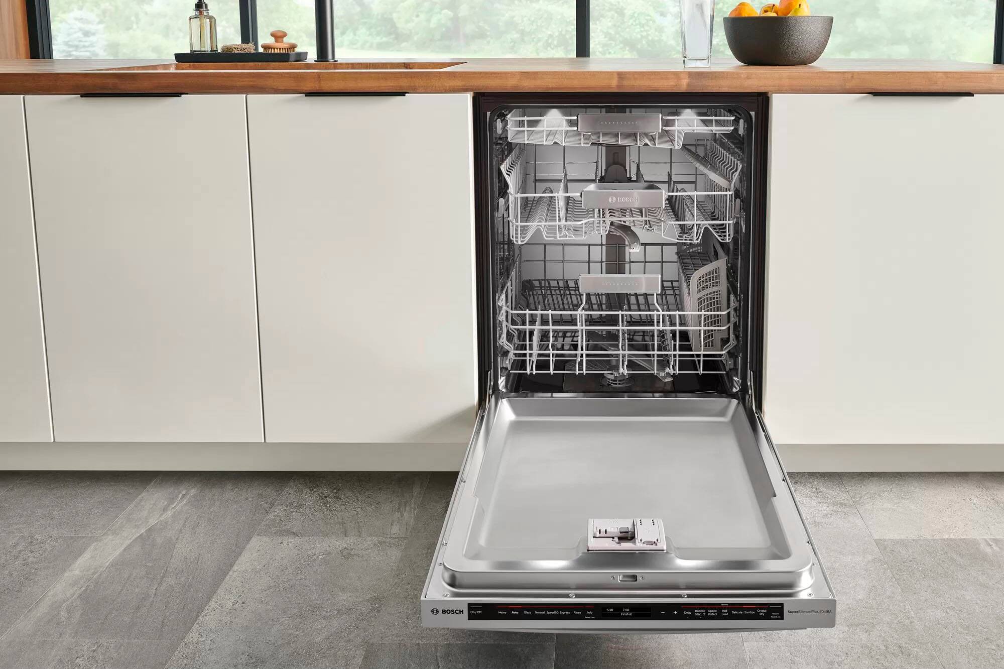 Alt View 27. Bosch - 800 Series 24" Top Control Built-In Stainless Steel Tub Dishwasher with 3rd Rack and CrystalDry, 40 dBa - Stainless steel.