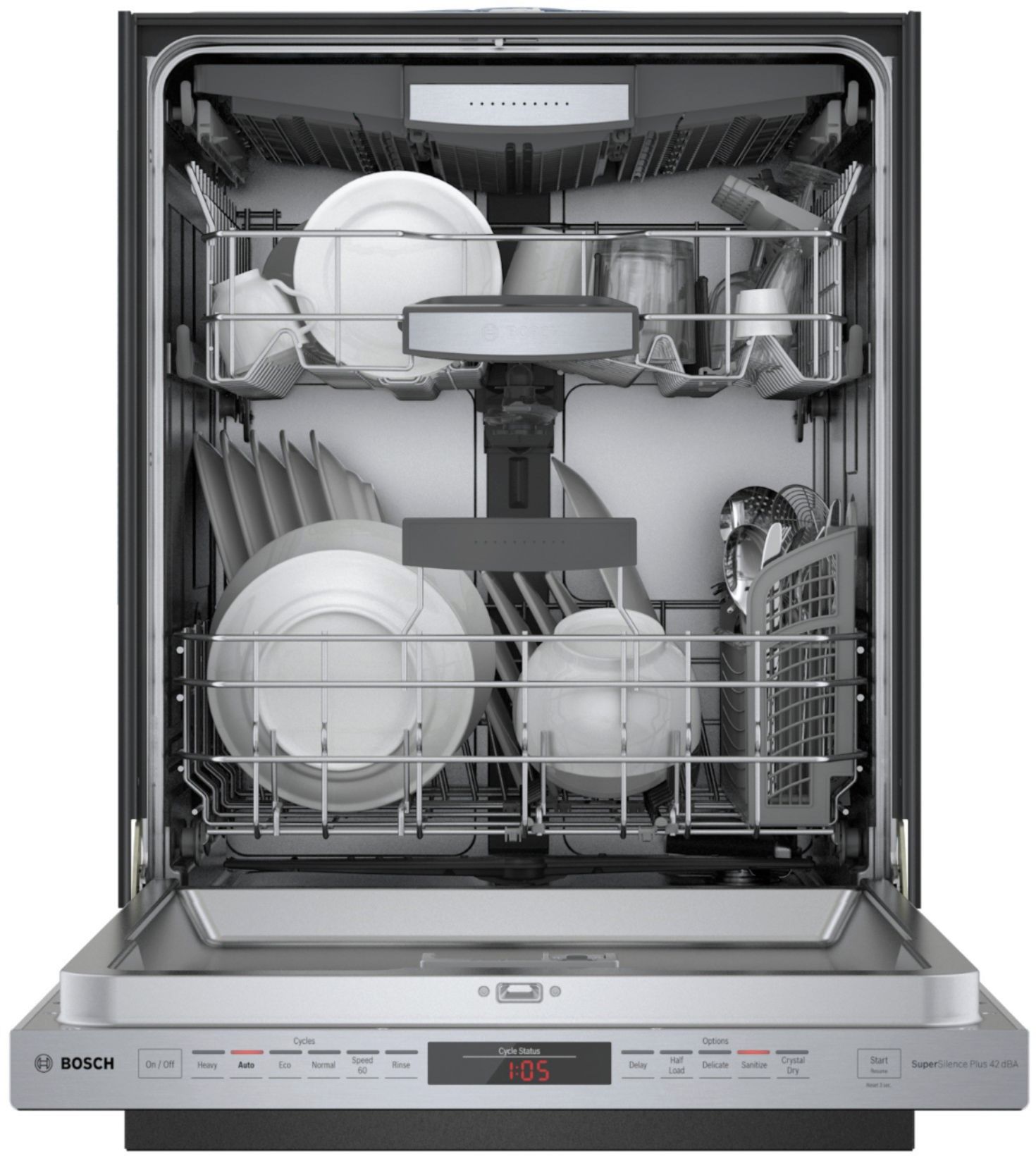 Bosch 500 Series 24" Top Control Built-In Dishwasher with AutoAir, Steel Tub, 3rd Rack, 44 dBa Stainless steel SHPM65Z55N - Best Buy