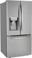 Angle. LG - 24.5 Cu. Ft. French Door Smart Refrigerator with External Tall Ice and Water - Stainless steel.