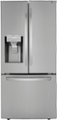Front. LG - 24.5 Cu. Ft. French Door Smart Refrigerator with External Tall Ice and Water - Stainless steel.