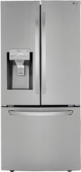 LG - 24.5 Cu. Ft. French Door Smart Refrigerator with External Tall Ice and Water - Stainless Steel - Front_Zoom