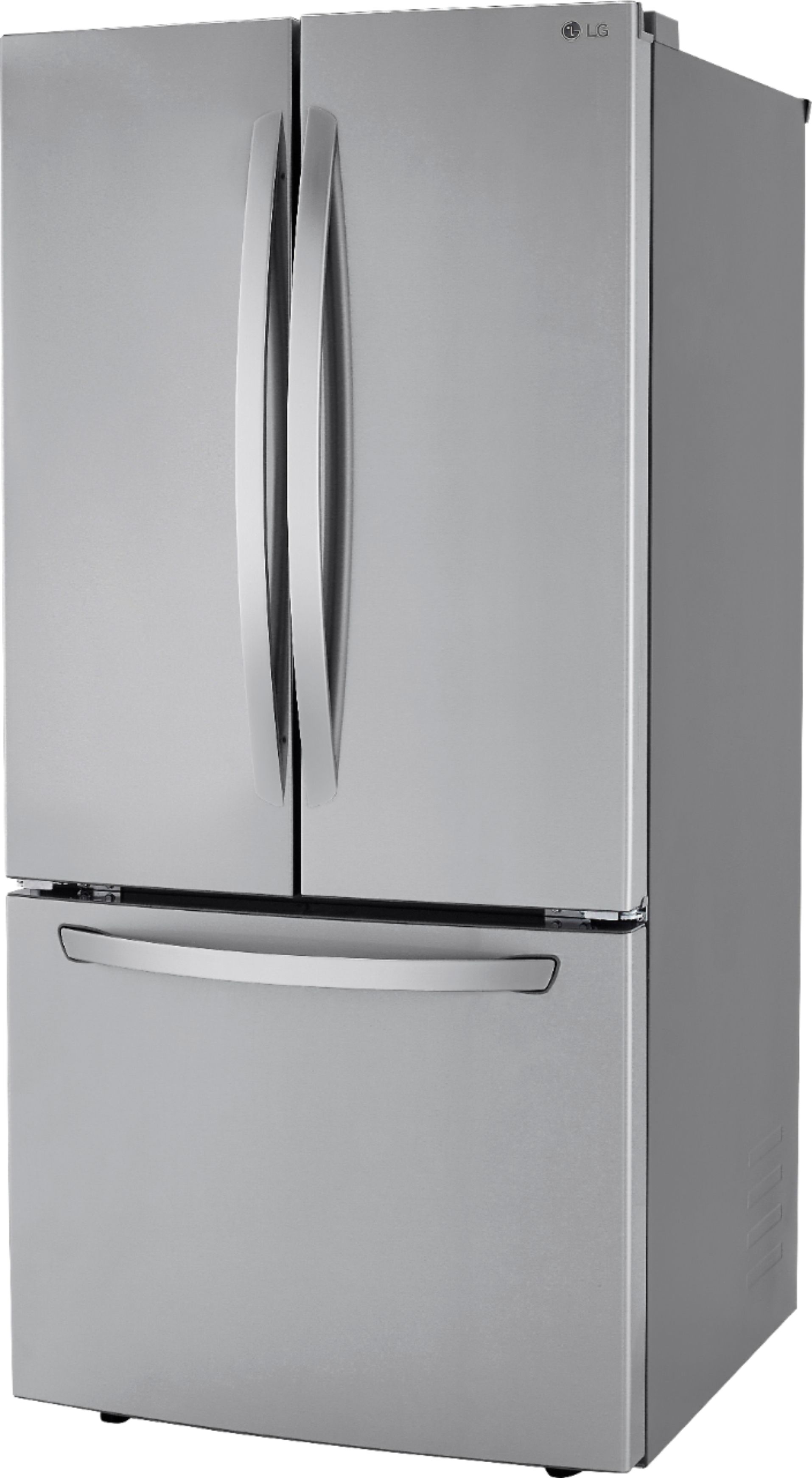Left View: LG - 25.1 Cu. Ft. French Door Refrigerator - Stainless steel