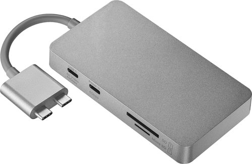 Platinumâ„¢ - Dual USB-C-to-8-Port Hub for Select Apple MacBook Laptops - Space Gray was $79.99 now $49.99 (38.0% off)
