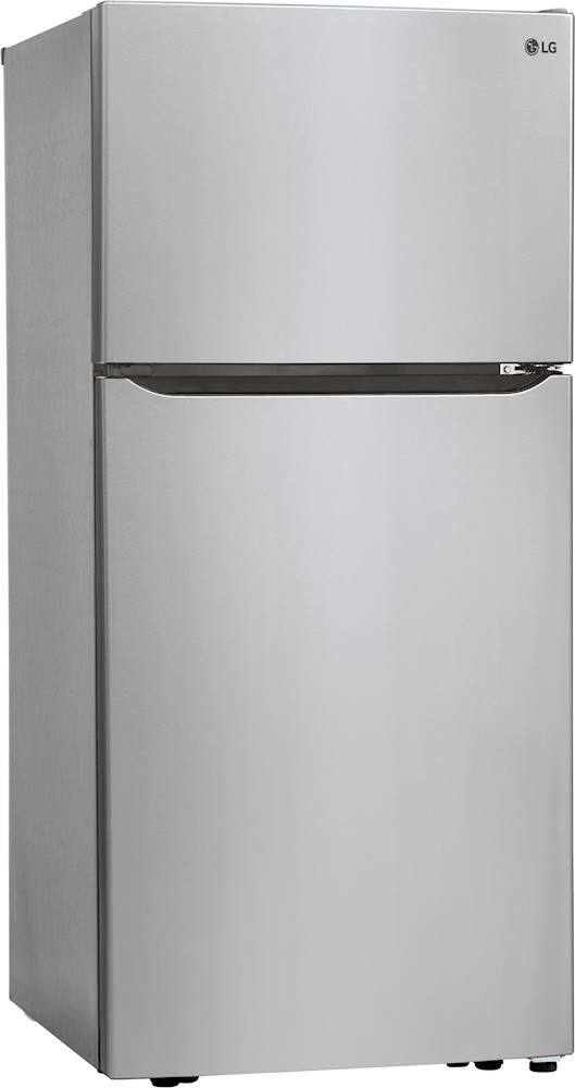 Angle. LG - 20.2 Cu. Ft. Top-Freezer Refrigerator - Stainless steel.