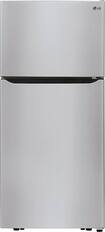 Front. LG - 20.2 Cu. Ft. Top-Freezer Refrigerator - Stainless steel.