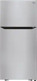 Front. LG - 20.2 Cu. Ft. Top-Freezer Refrigerator - Stainless steel.