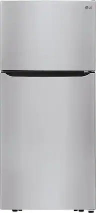 Front. LG - 20.2 Cu. Ft. Top-Freezer Refrigerator - Stainless steel.